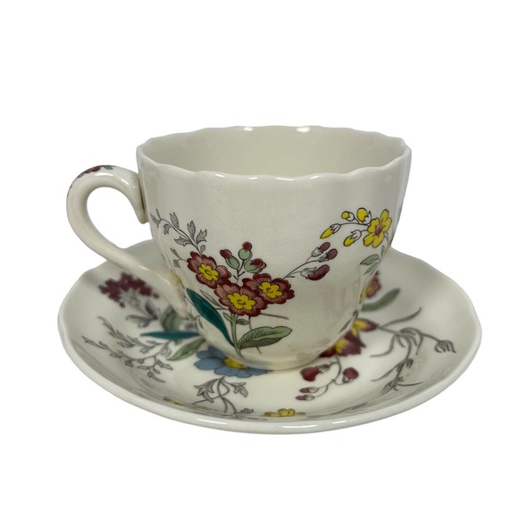 Spode Porcelain Style Gainsborough (Marlborough)Cup and Saucer S245AO Floral Vtg - Picture 2 of 6